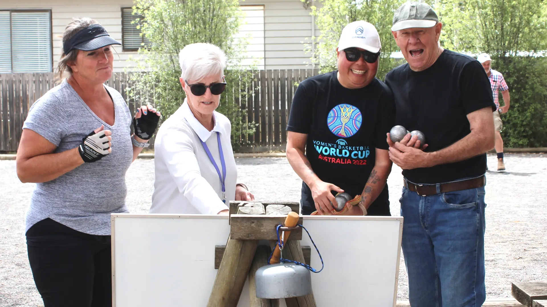 Phil Hopley with three visitors from the Bendigo club - Maxine, Sue and second place-getter Esther.