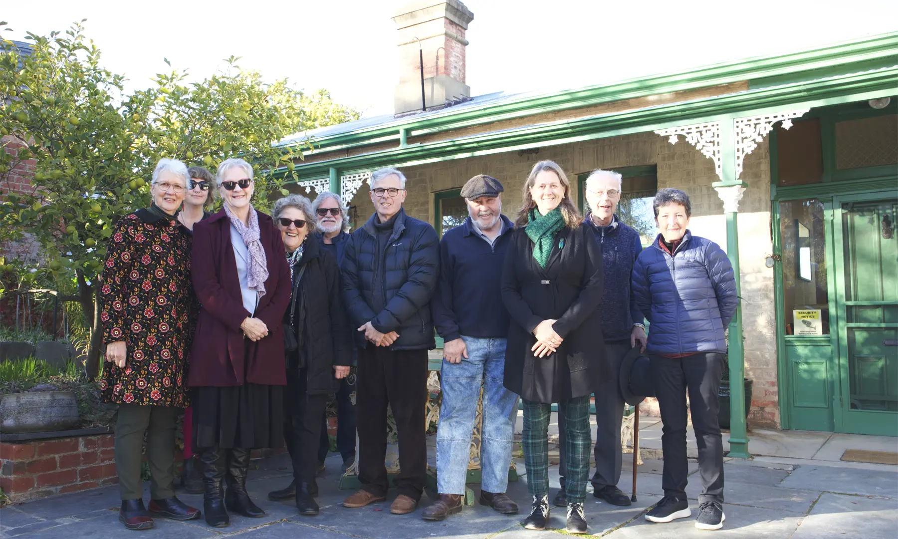 Staff, volunteers and committee of Buda with Maree Edwards MP and Mayor Rosie Annear.