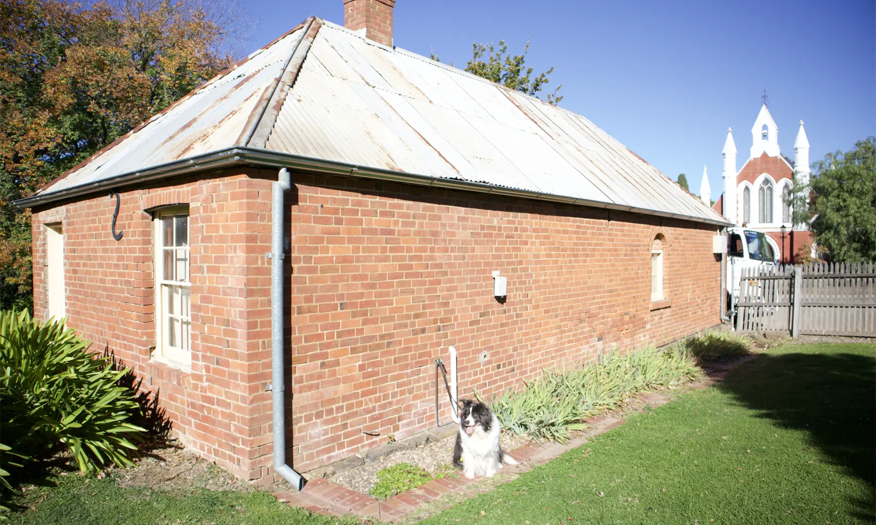 The nineteenth century Maldon Fire Brigade building in the Shire Gardens.