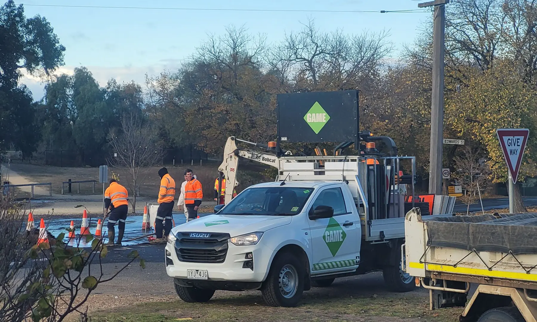 Coliban Water crews responded swiftly to a burst water main at the Church, Edward and Reef Streets intersection in Maldon on Tuesday 3 June.