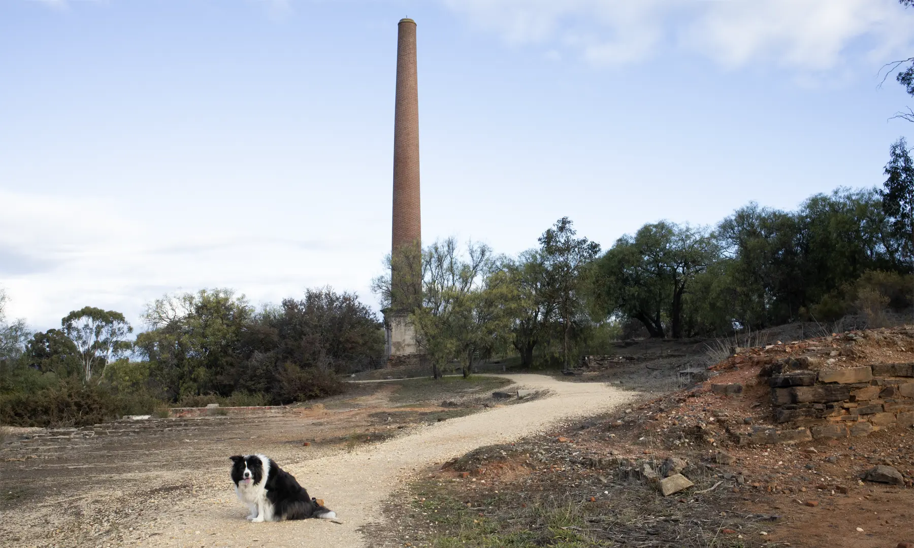 The Beehive Mine Chimney stands as Maldon’s towering reminder of a bustling gold rush past.