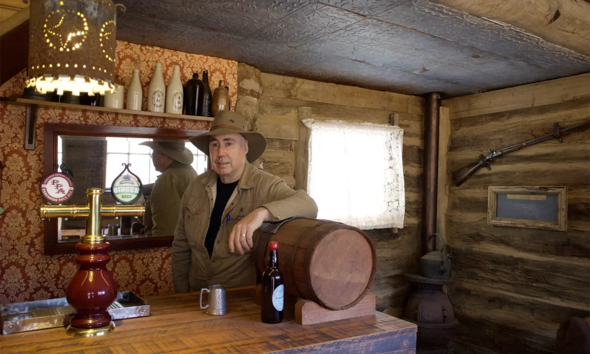 Manager Doug Baird in Australia’s smallest pub.
