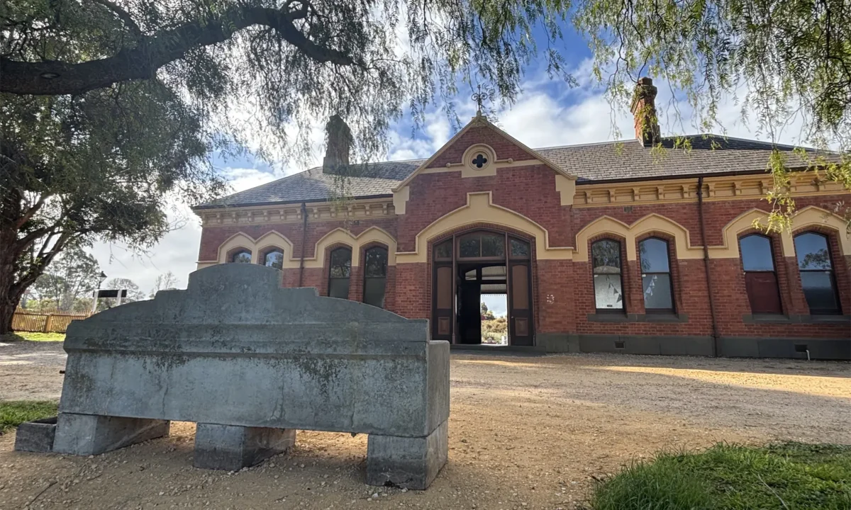 The historic Annis & George Bills water trough, now at Maldon Railway Station.