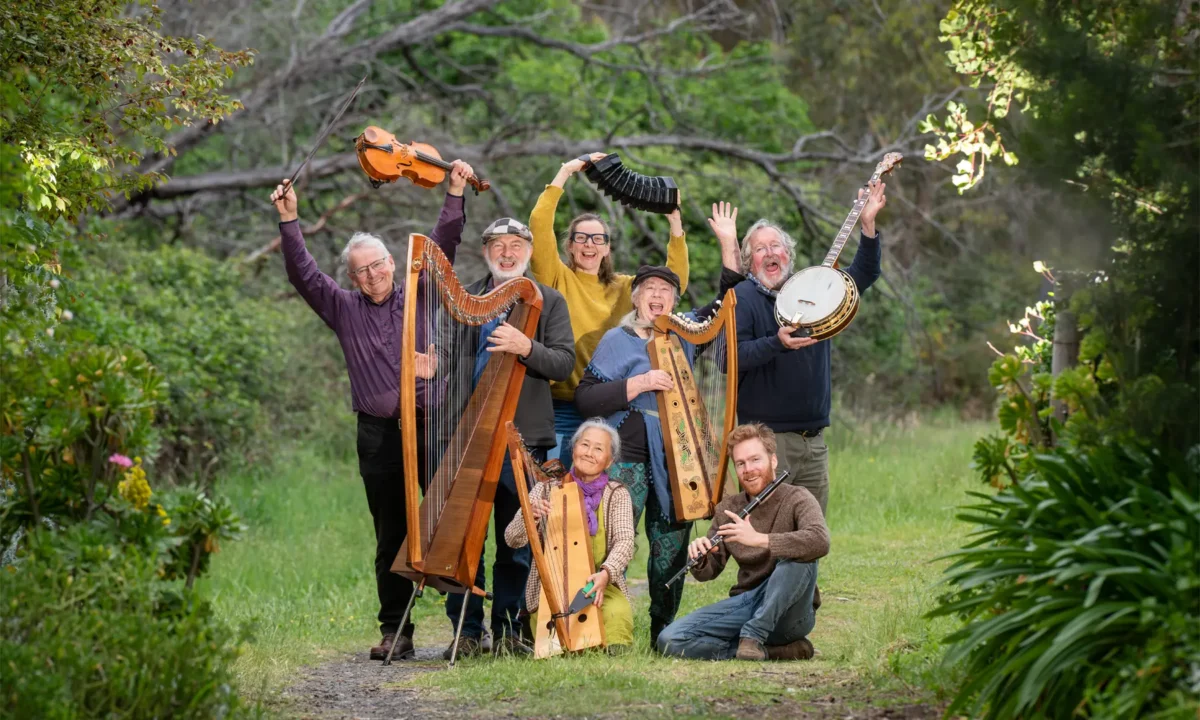 Left to right from back: Randall, Andy, Ruth, Jill, Pete, Kaori and Allan Photo by Rob Leeson.