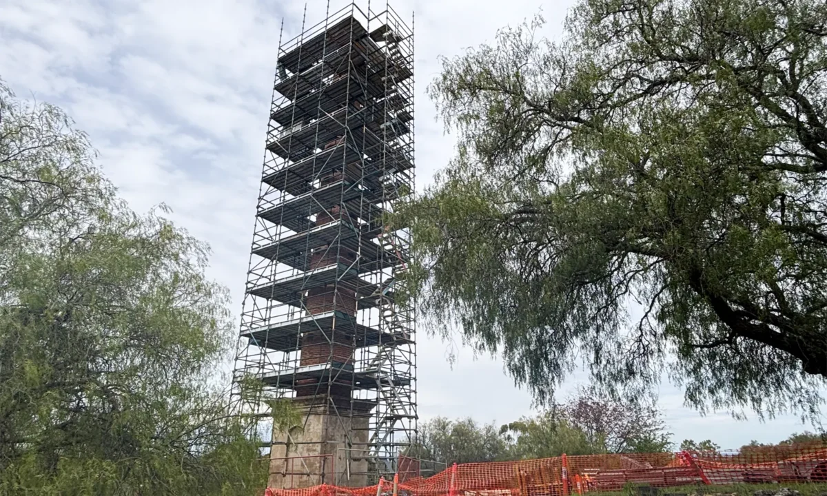 Maldon’s Beehive Chimney with scaffolding.