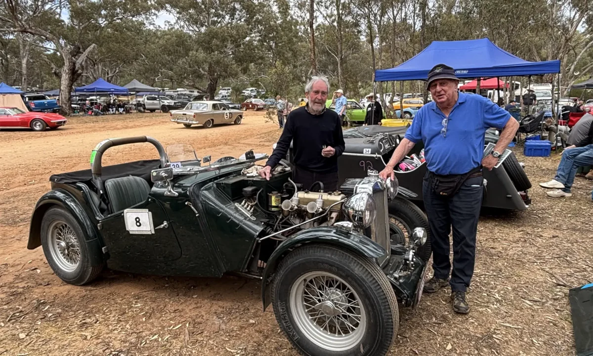 Doug and Bob paused their tinkering briefly to tell the TT how much they enjoy the Hillclimb event.