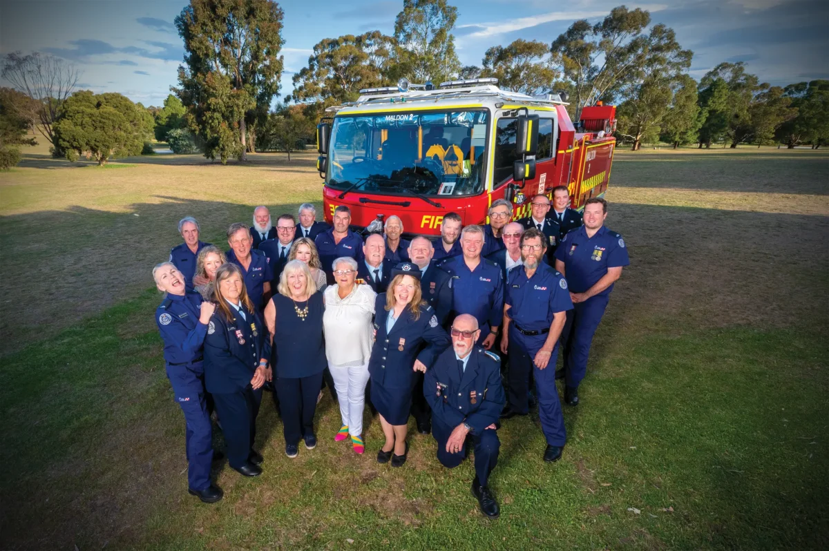 The winning team from Maldon Fire Brigade with their new tanker. Photo by Rob Leeson.