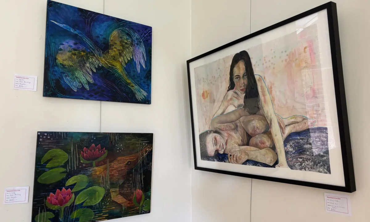 Beautiful artworks by Jane Harding and Annie Fox.